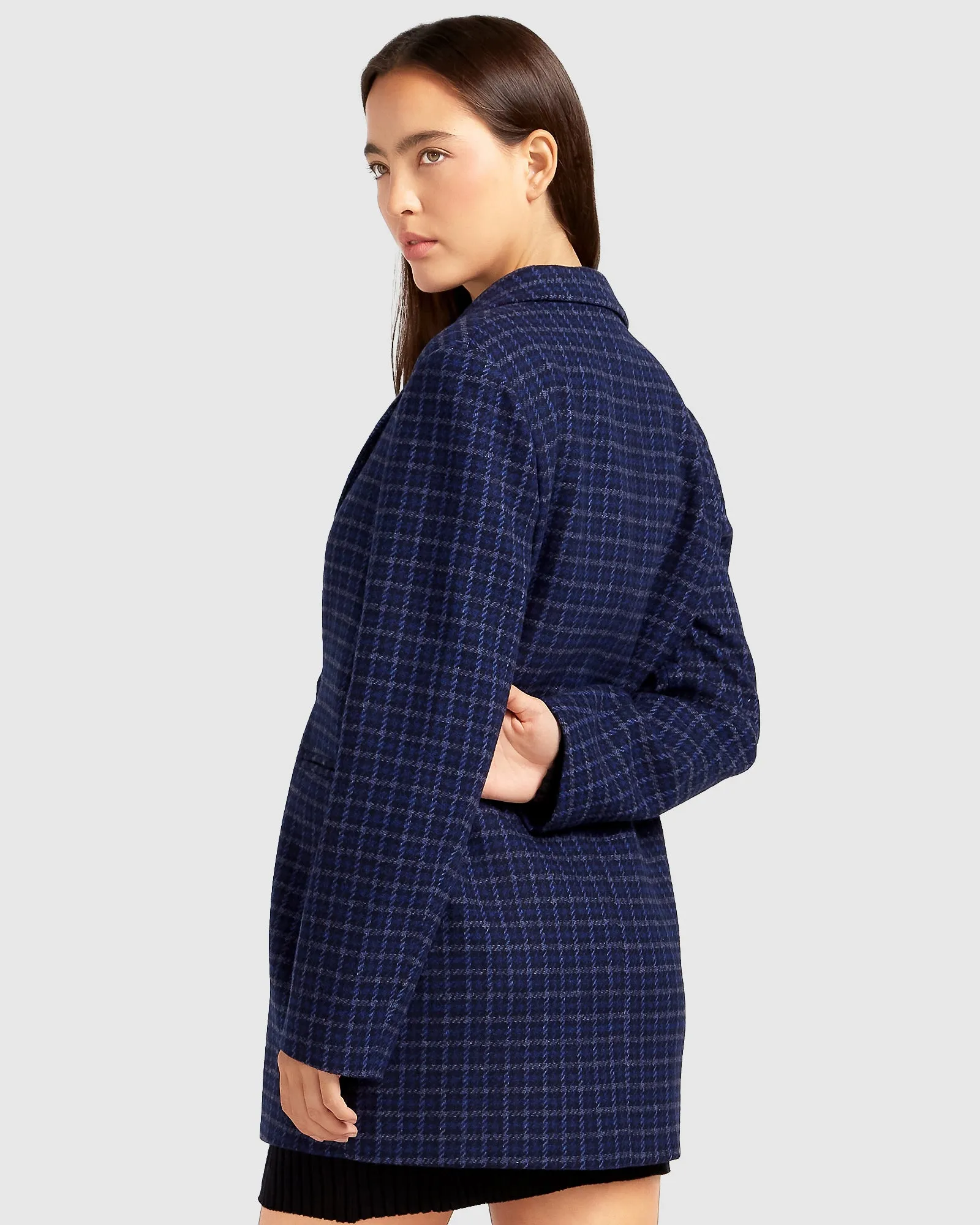 Cambridge Oversized Wool Blazer - Blue