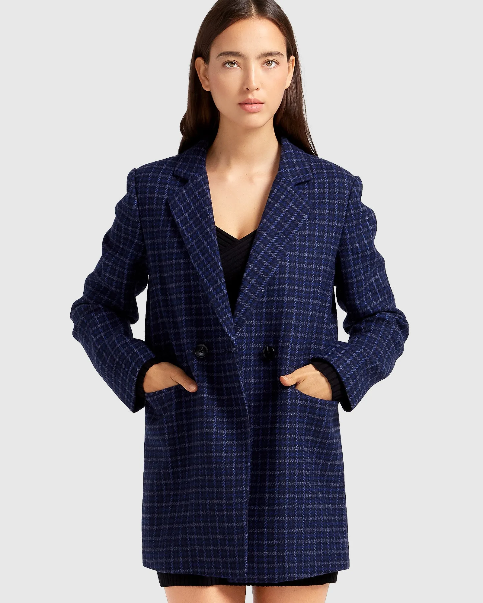 Cambridge Oversized Wool Blazer - Blue