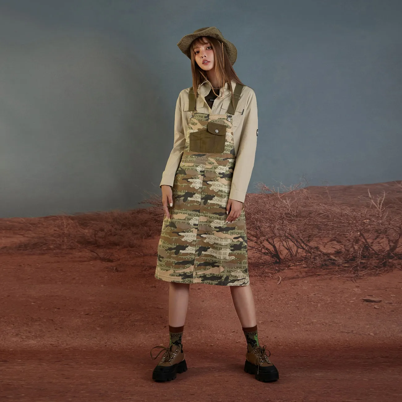 Camouflage Overall Dress