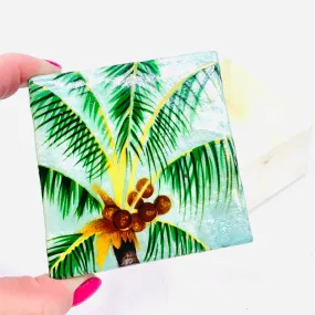 Capiz Shell Trinket Box 11, Palm Tree