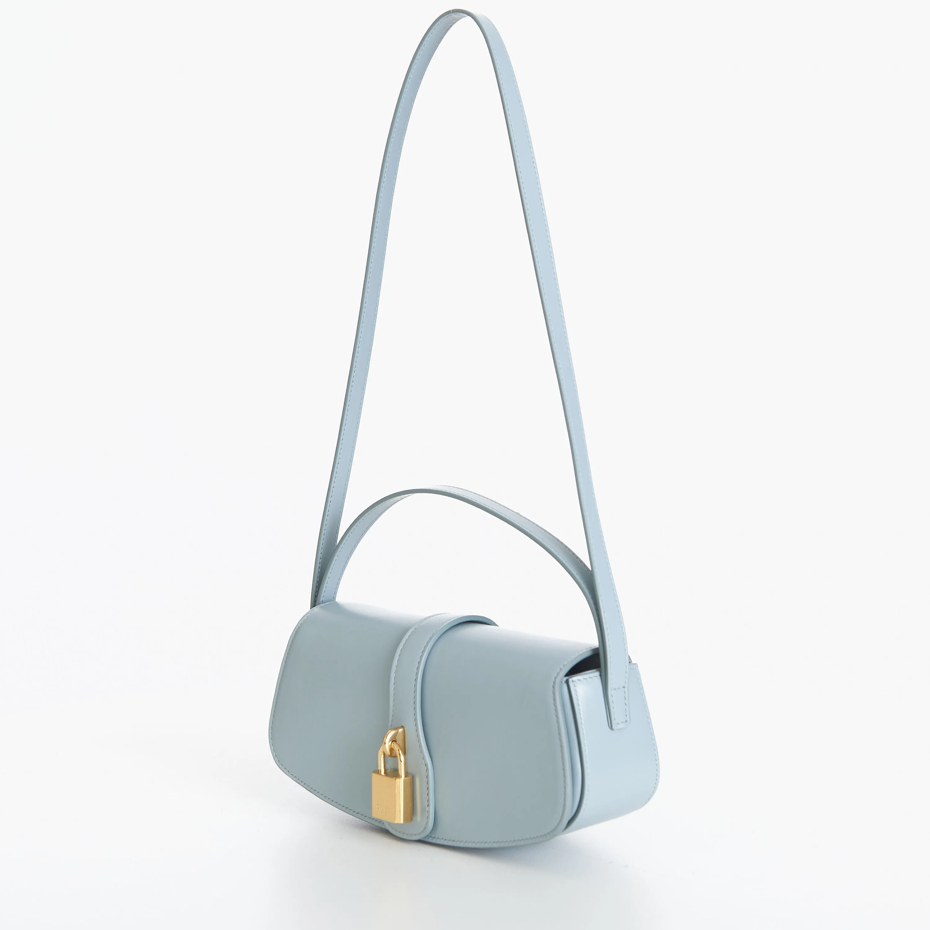 Clutch On Strap Tabou In Ice Blue Smooth Calfskin