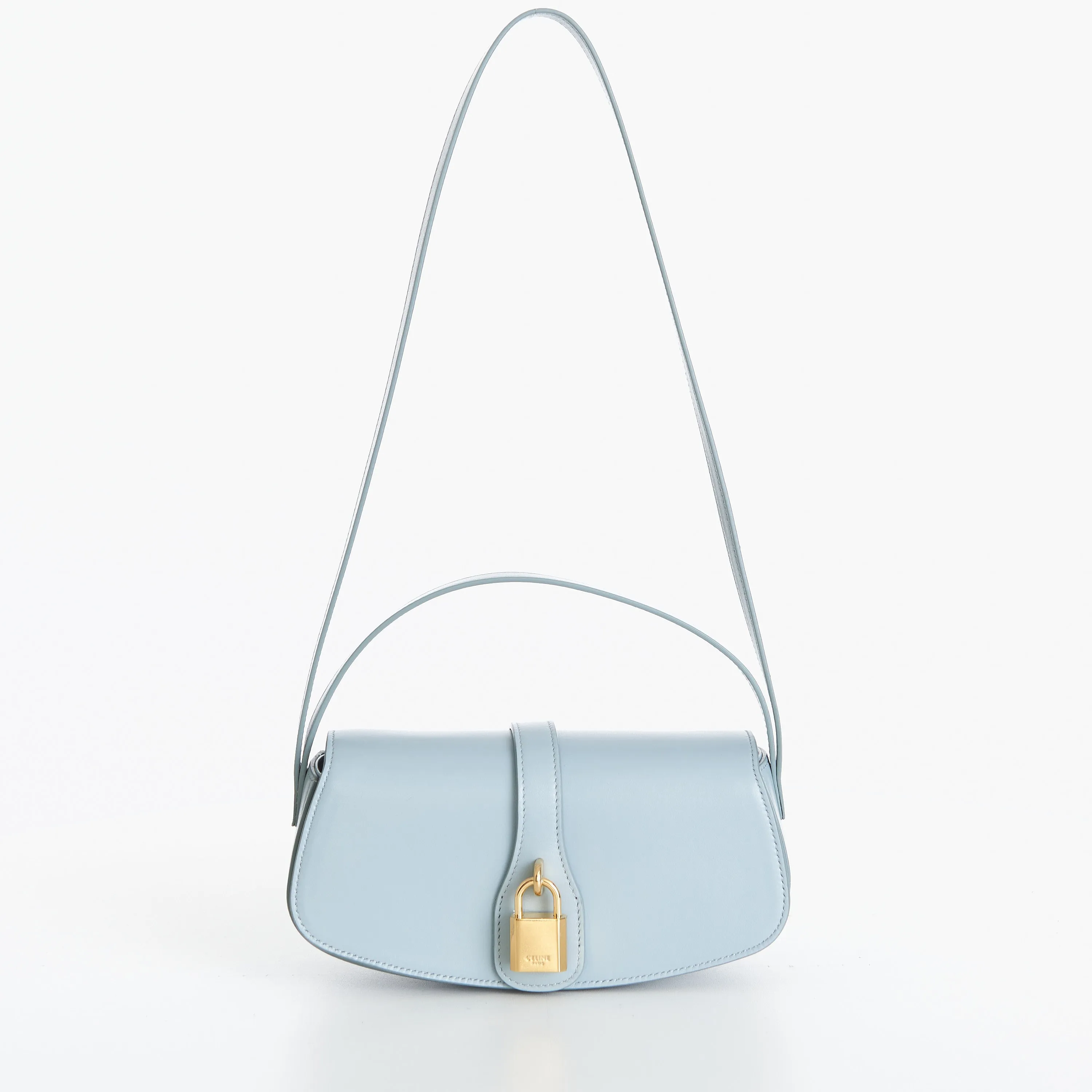 Clutch On Strap Tabou In Ice Blue Smooth Calfskin