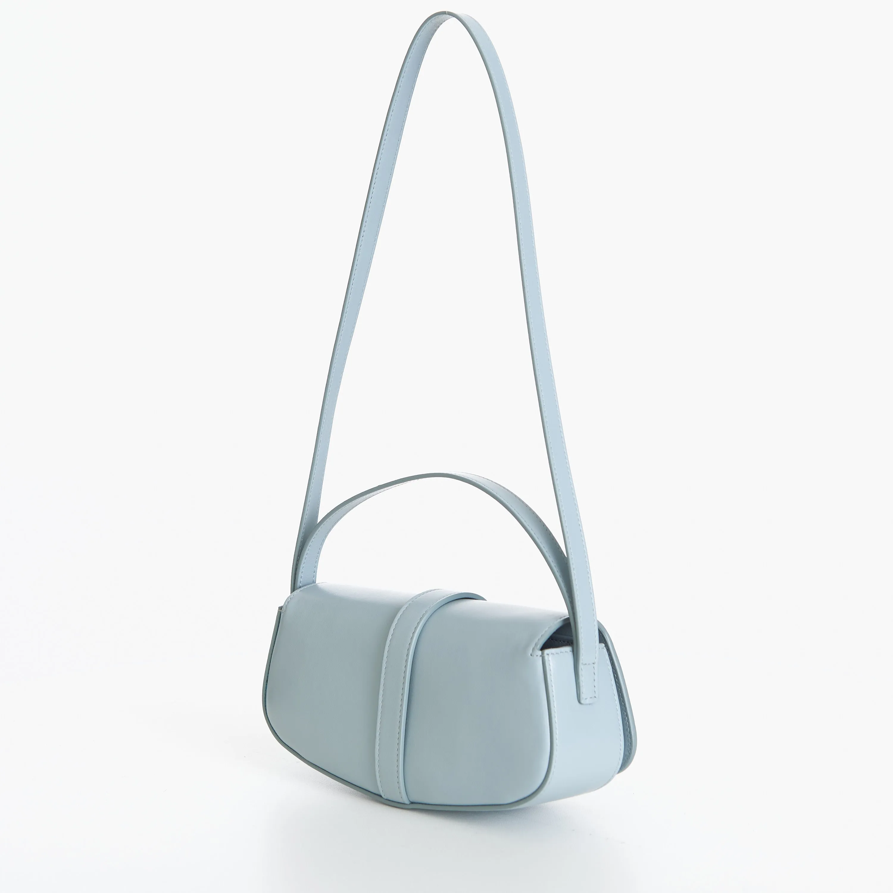 Clutch On Strap Tabou In Ice Blue Smooth Calfskin