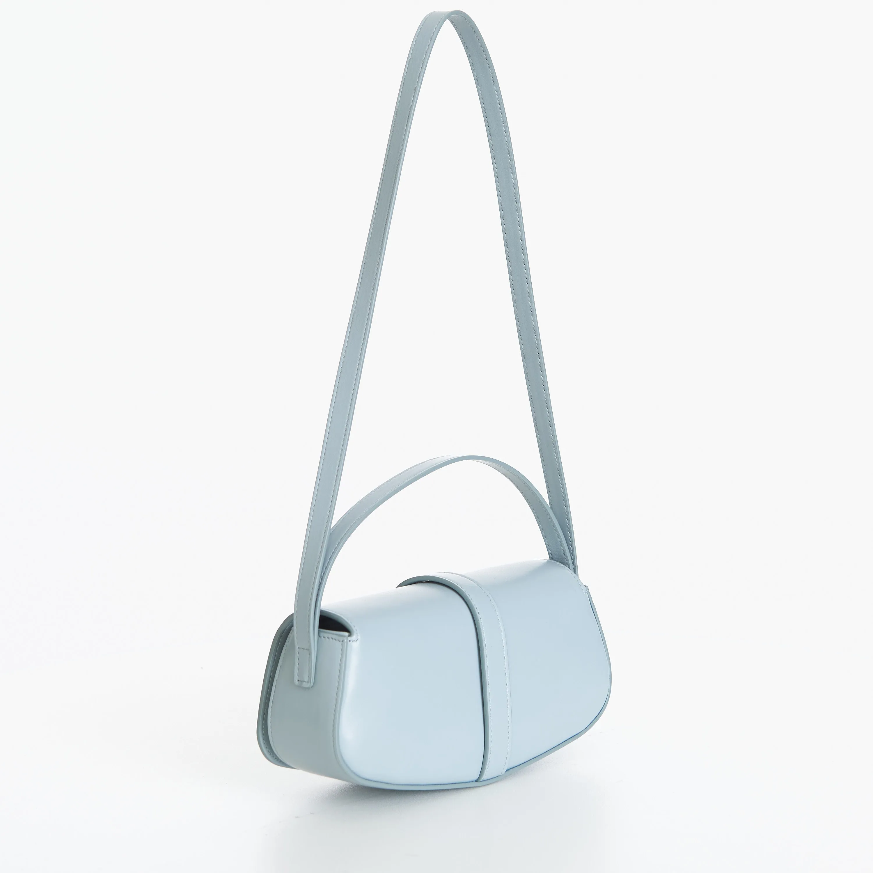 Clutch On Strap Tabou In Ice Blue Smooth Calfskin