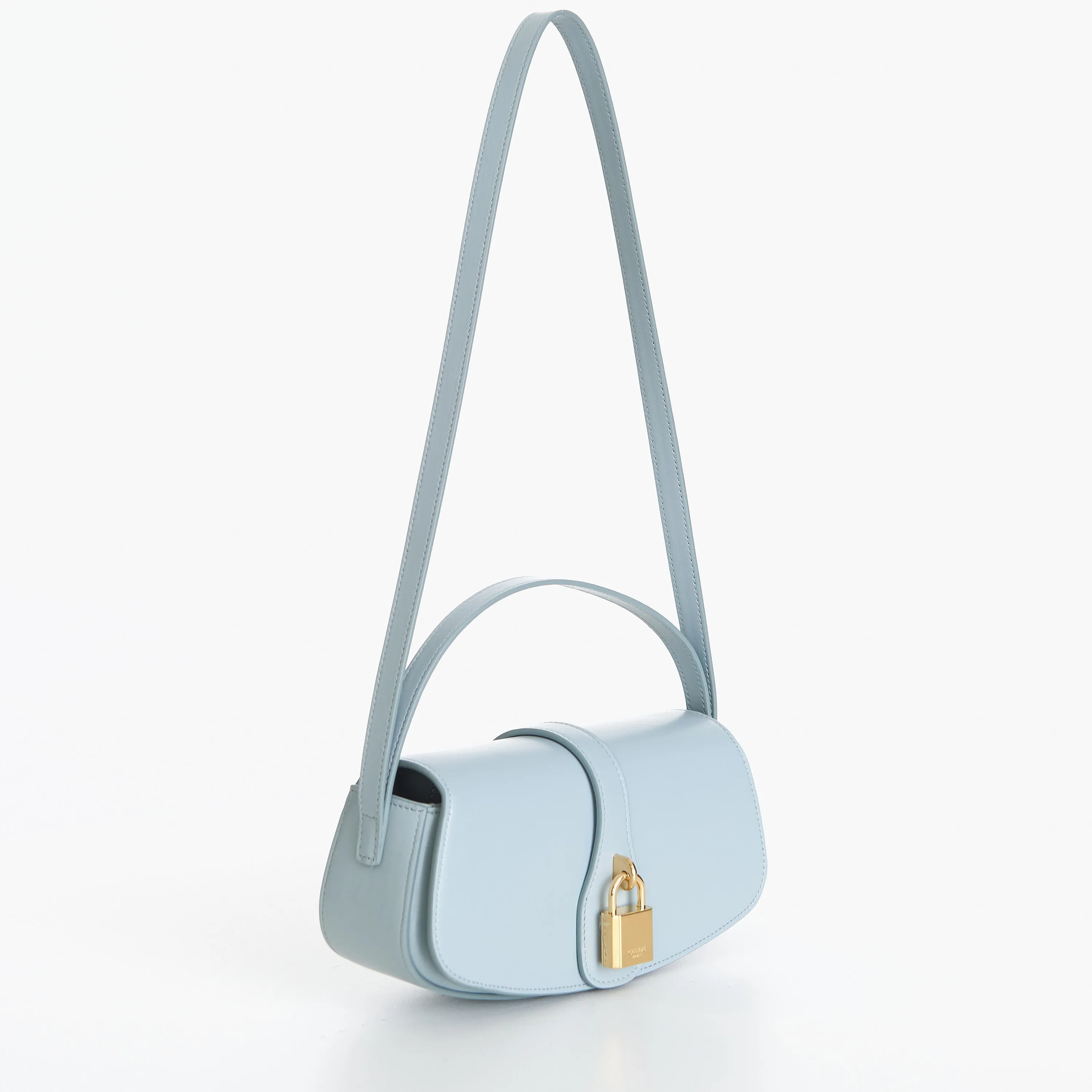 Clutch On Strap Tabou In Ice Blue Smooth Calfskin