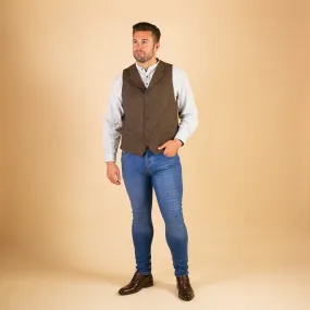 Collared Waistcoat, Brown Salt and Pepper