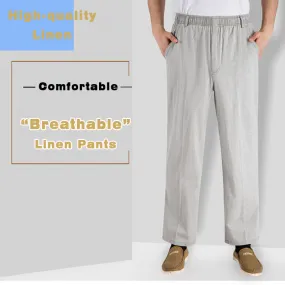 Comfortable High Waist Straight Casual Linen Trousers