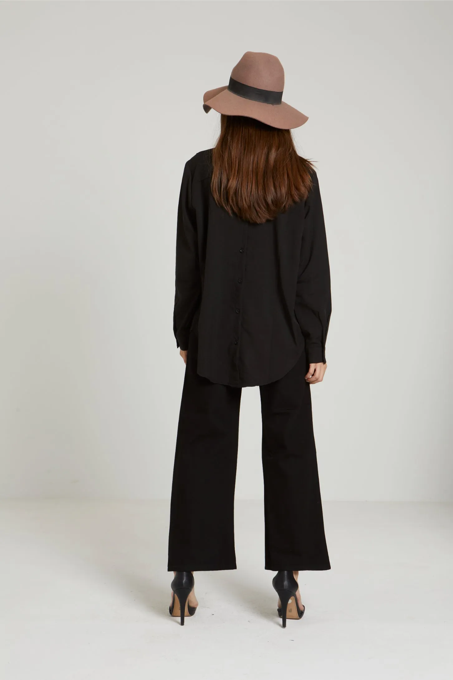 CUBA ASYMMETRIC SHIRT - BLACK