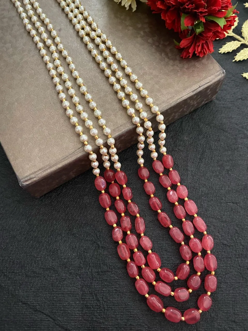 Designer Multi Layered Beaded Pearls And Stones Necklace Mala By Gehna Shop