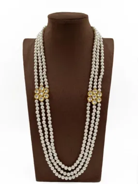 Designer Multi Layered Beaded Shell Pearls And Kundan Mala For Men And Women