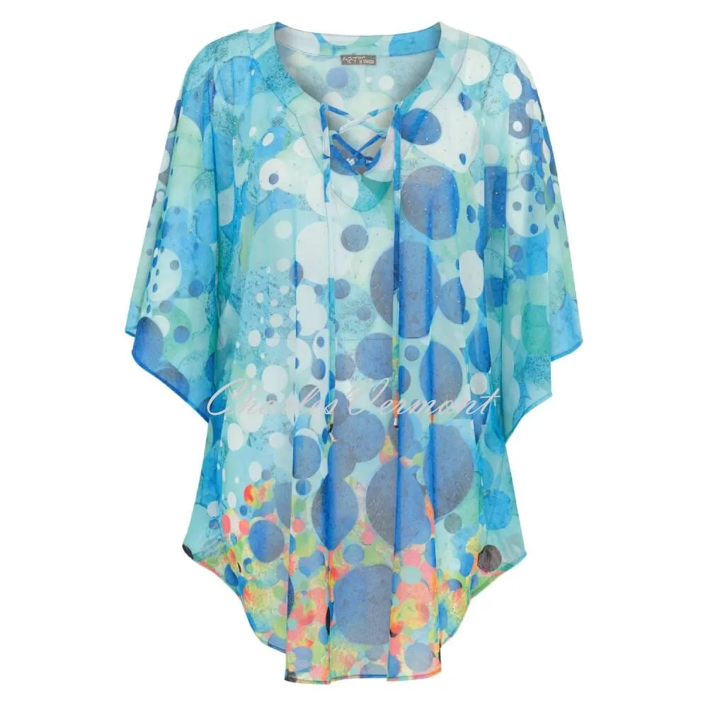 Dolcezza 'Big Angel Fish Mosaic' Beach Cover Up Top - Style 24801