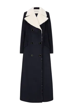 Double Breasted Coat with Oversized Alpaca Collar