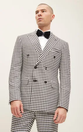 Double-Breasted Houndstooth Suit With Matching Pants