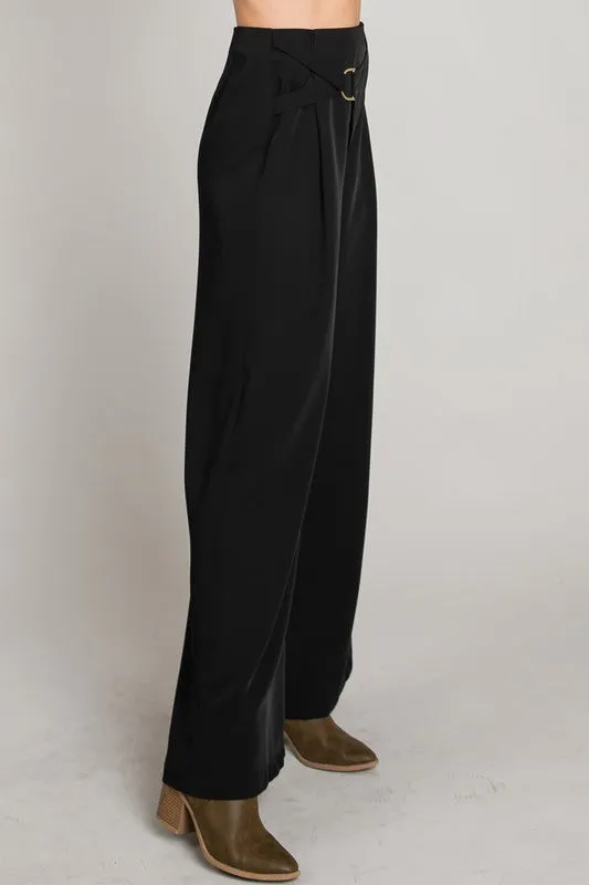 Drapey Twill Wide Leg Pant