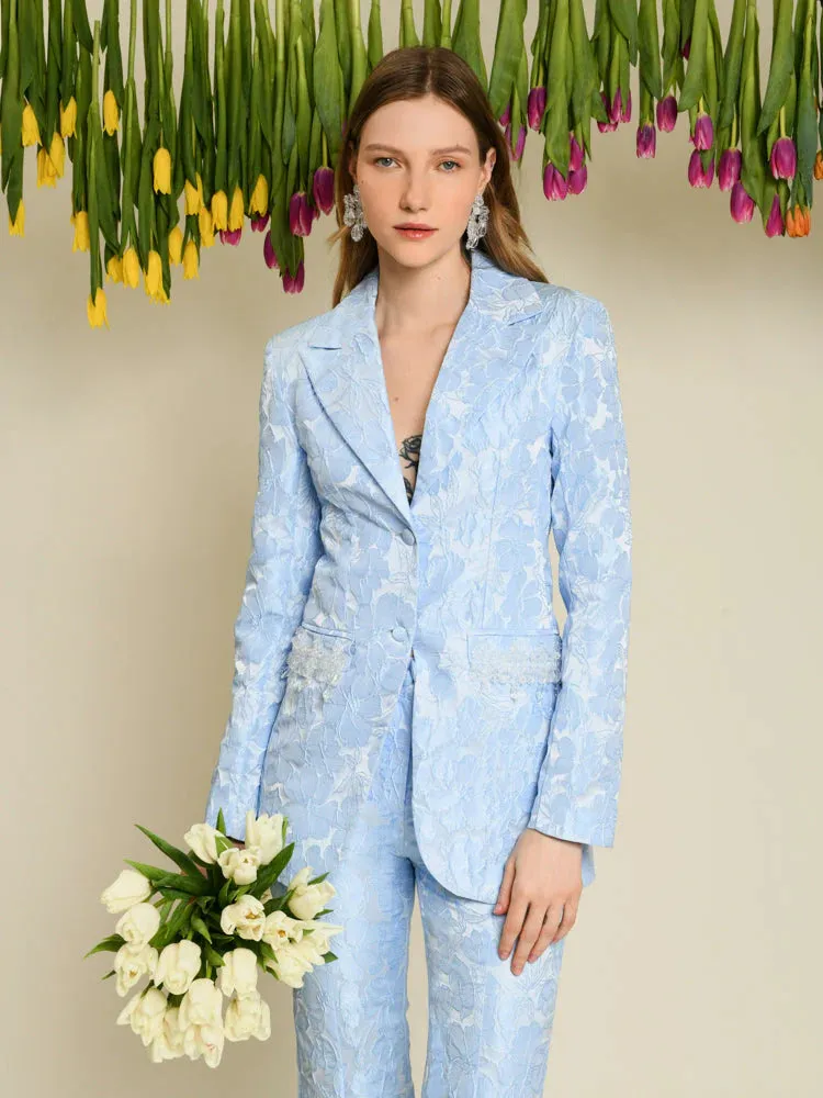 Dream Fleur Jacquard Embellished Blazer