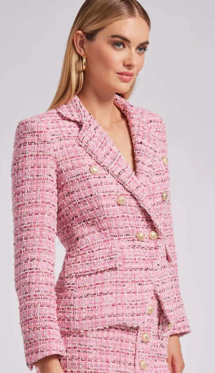 Eliza Tweed Blazer Pink Melange