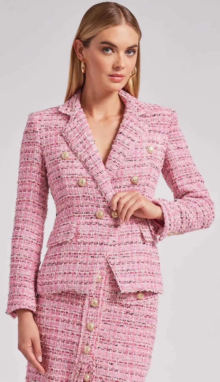 Eliza Tweed Blazer Pink Melange