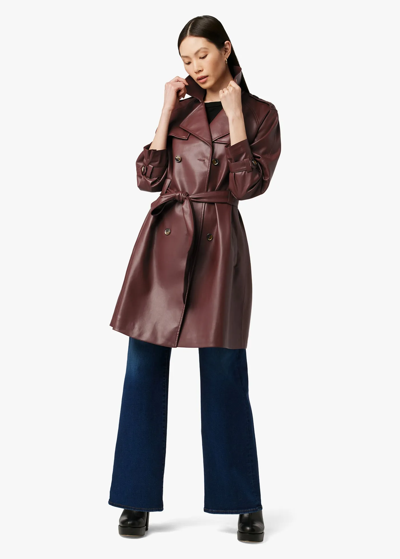 ELIZA VEGAN LEATHER TRENCH