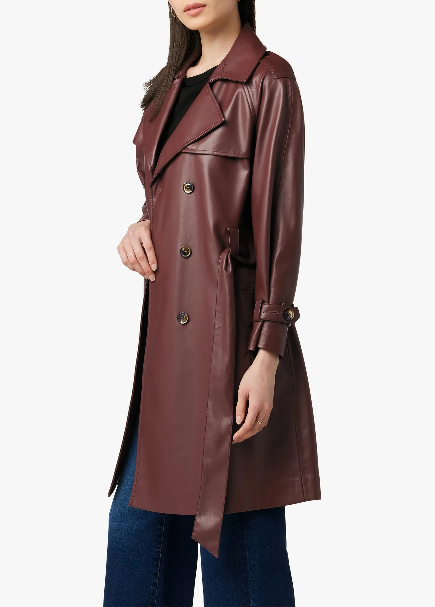 ELIZA VEGAN LEATHER TRENCH