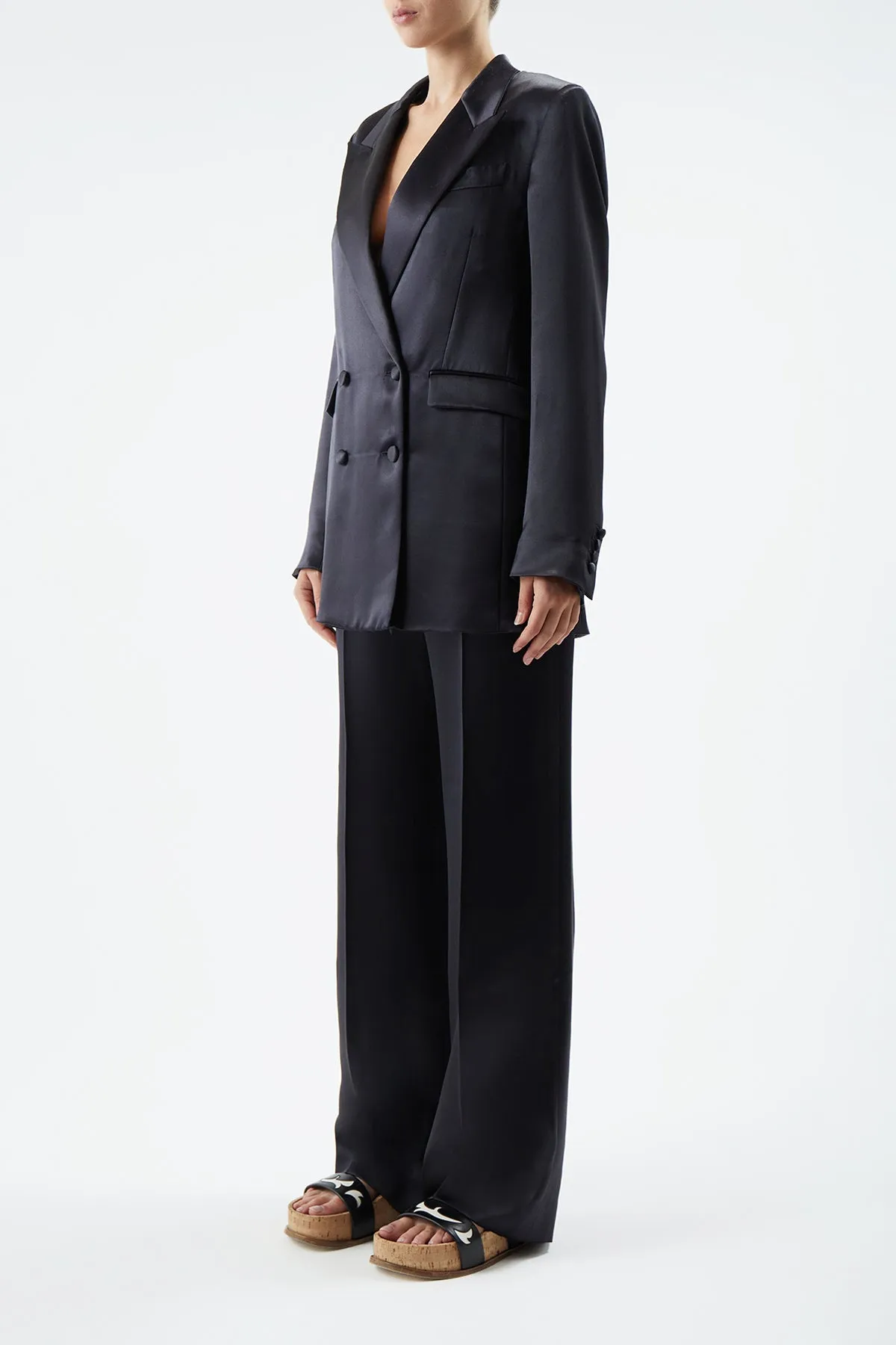 Elmore Blazer in Black Silk