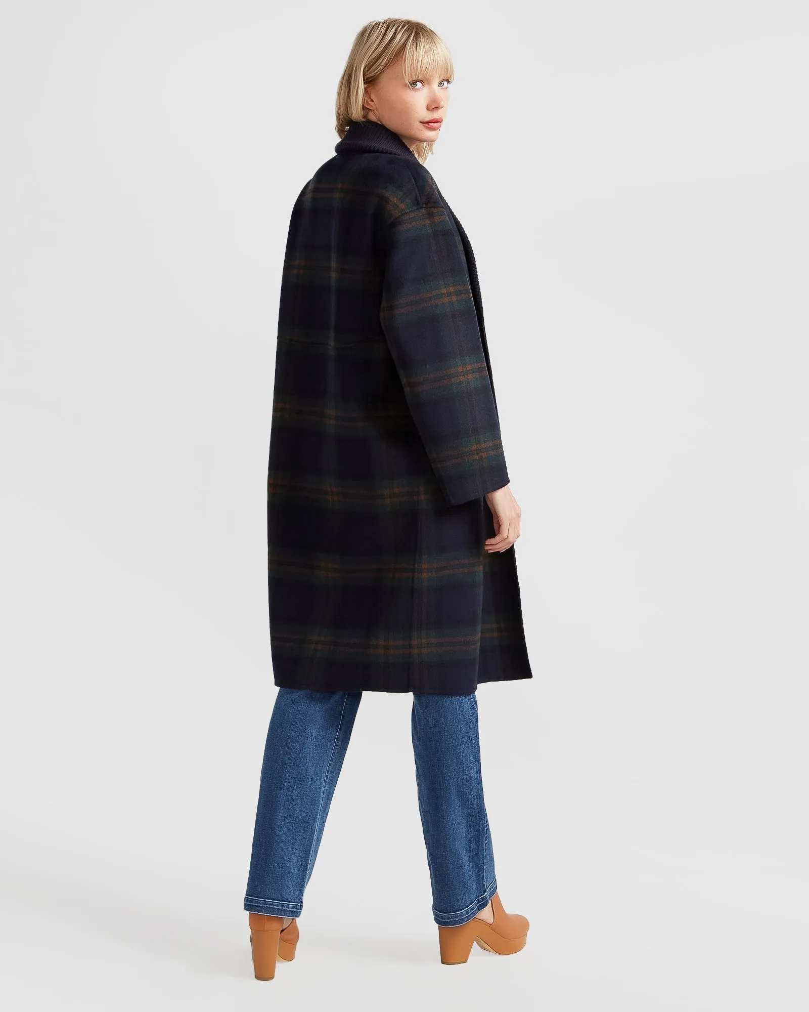 Empire State of Mind Collared Coat - French Navy