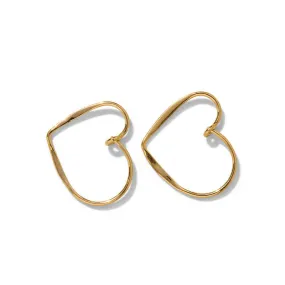 Fine Heart Hoop, 9kt Yellow Gold