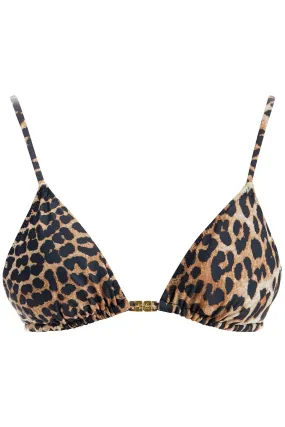 GANNI leopard print bikini top