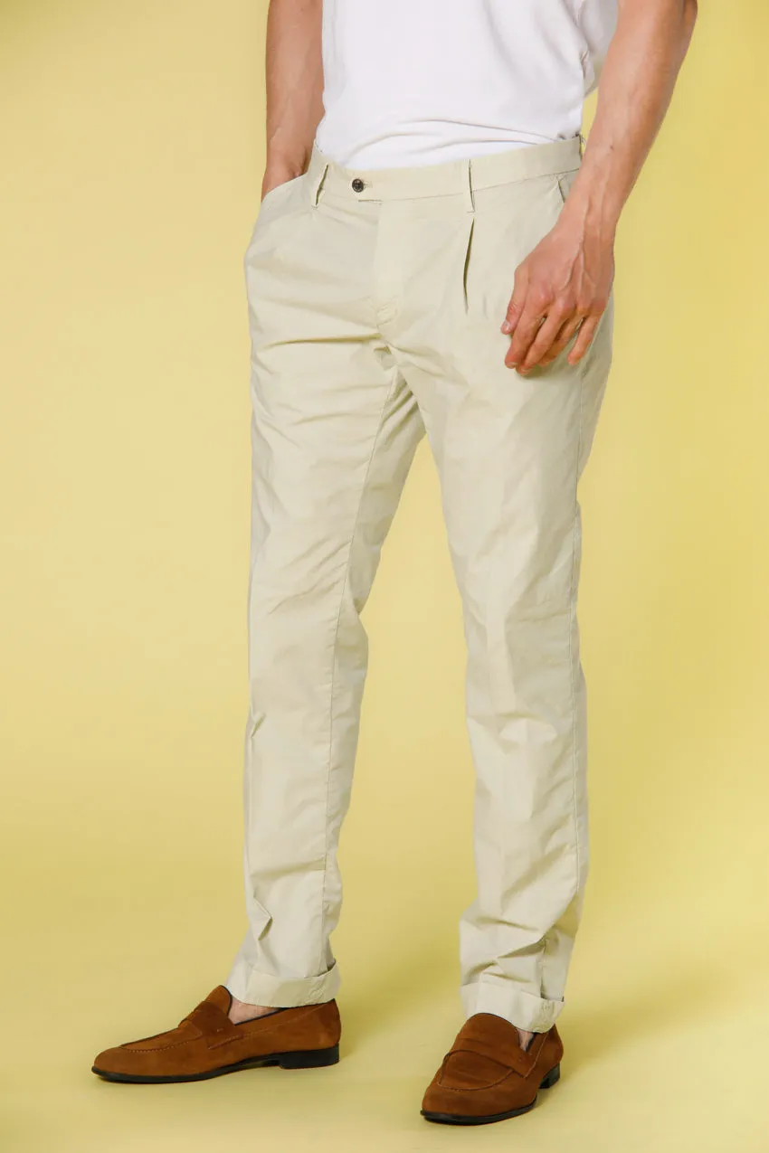 Genova Style men's chino pants in parachute canvas tencel and cotton regular