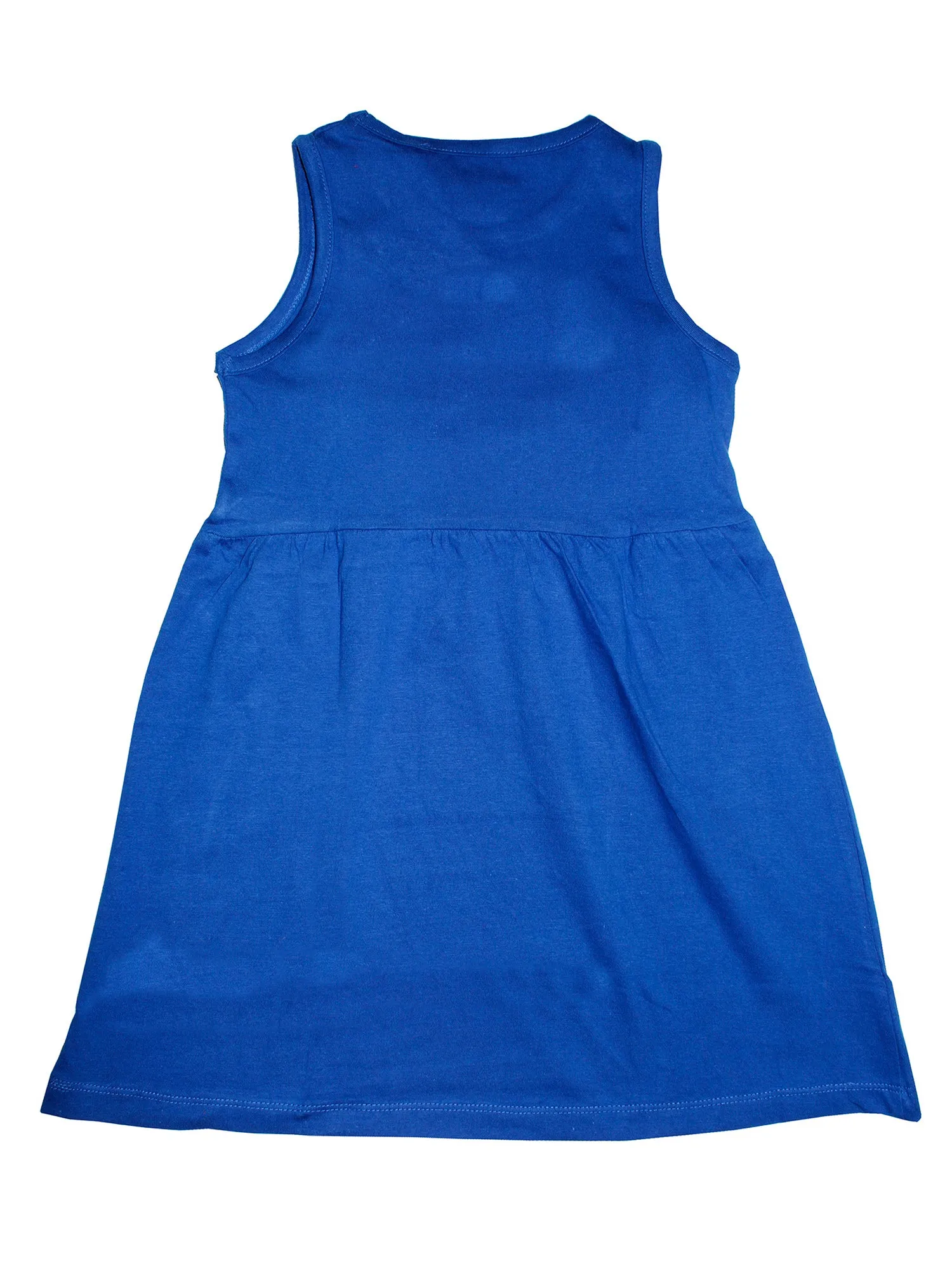 Girls Cotton Sleeveless Dress with Star Applique