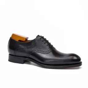 Goodyear Welted Oxford Shoes in Black Leather