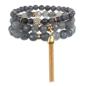 Grey Color Karma Bracelet Set