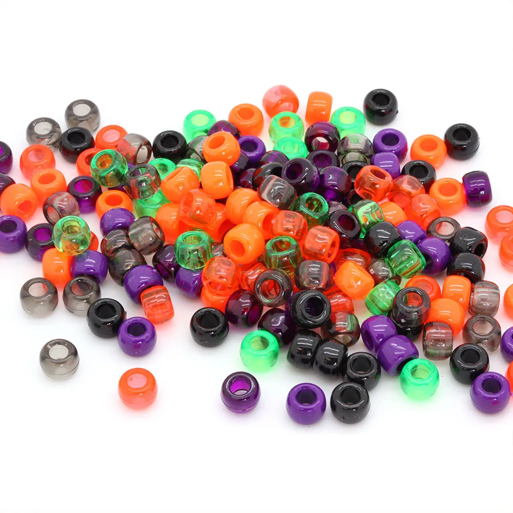 Halloween Plastic Barrel Pony Mix 6x8mm-Pack of 500