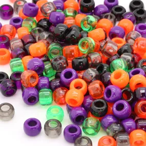 Halloween Plastic Barrel Pony Mix 6x8mm-Pack of 500