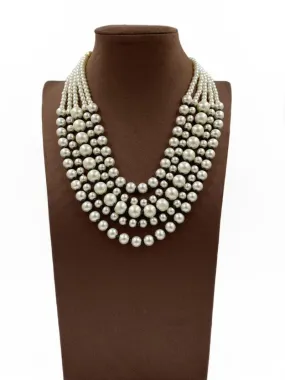 Handcrafted Multi Layered Beaded Pearls Necklace For Woman By Gehna Shop