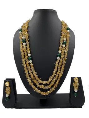 Handcrafted Semi Precious Yellow Citrine Long Beads Necklace For Women By Gehna Shop