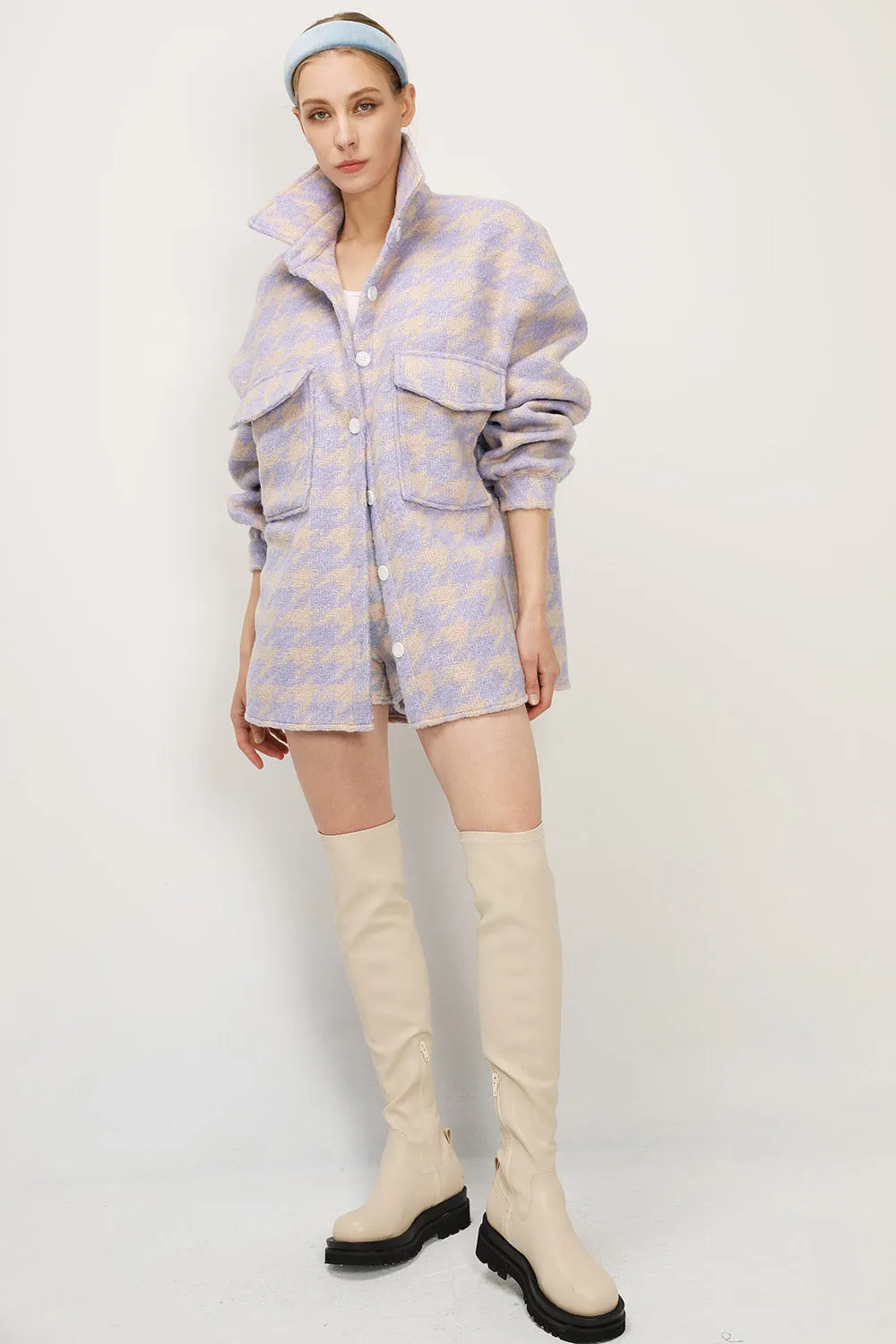 Hannah Houndstooth Shirt Jacket