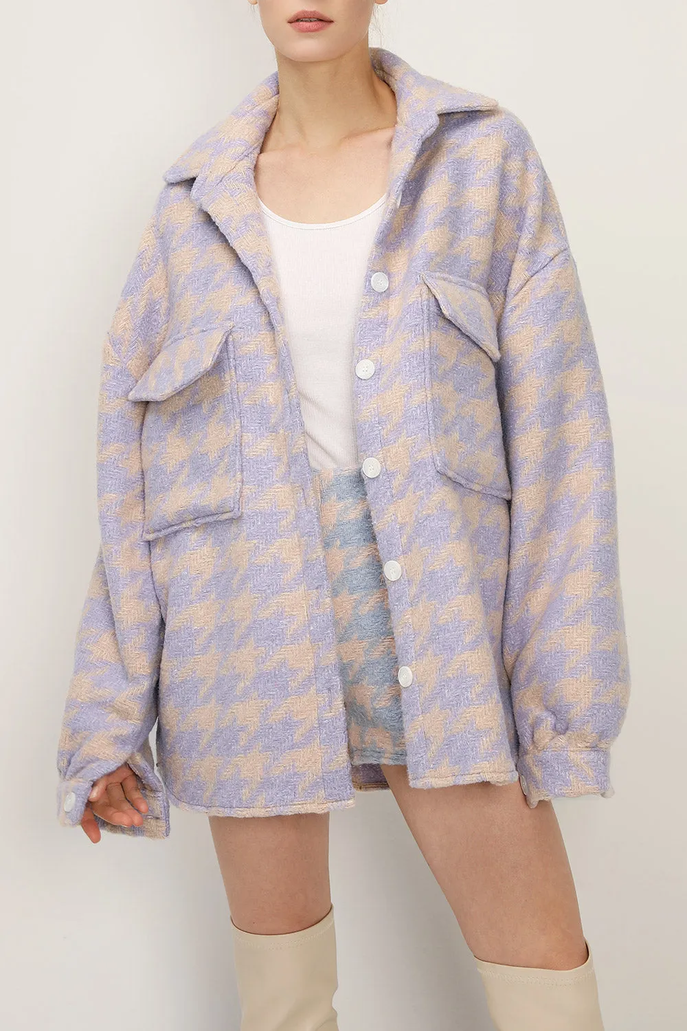 Hannah Houndstooth Shirt Jacket