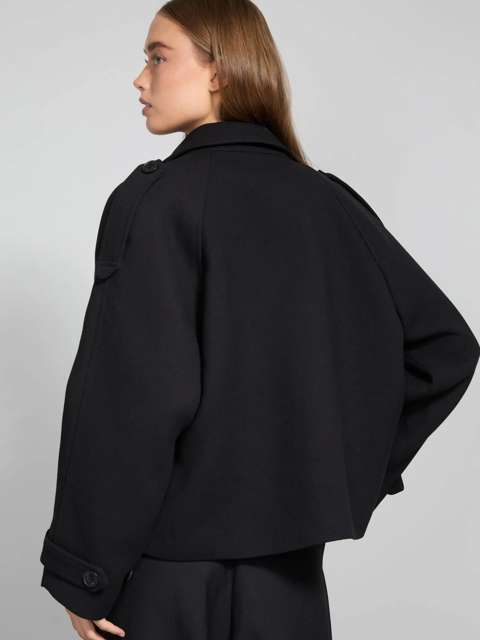 HANNI TWIL JACKET - BLACK