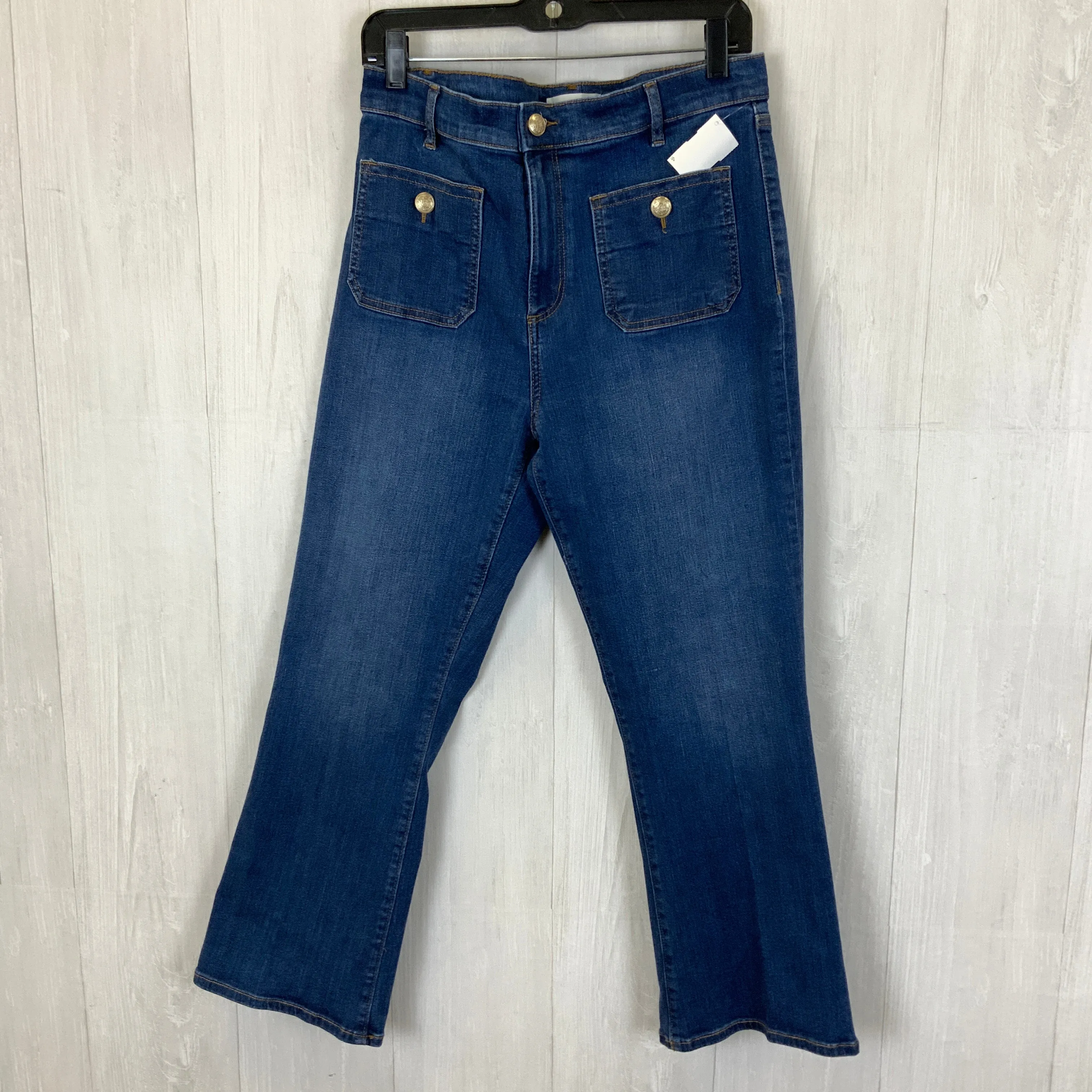 Jeans Cropped By Loft In Blue Denim, Size: 10