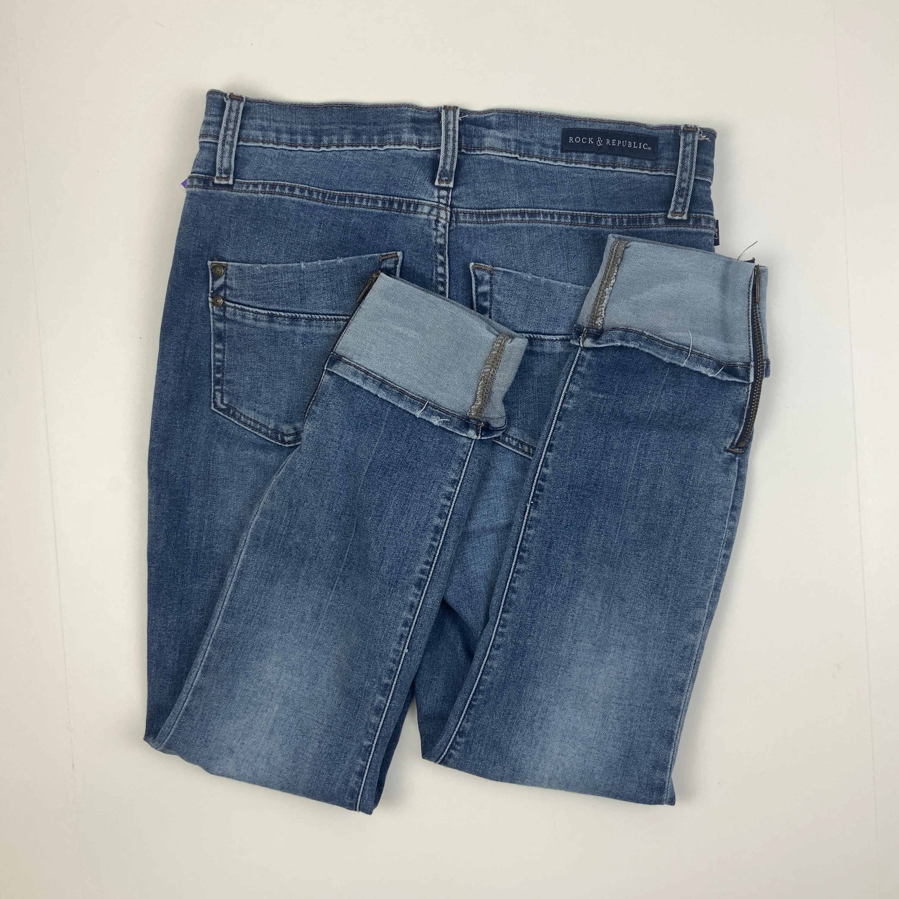 Jeans Cropped By Rock And Republic In Blue Denim, Size: 10