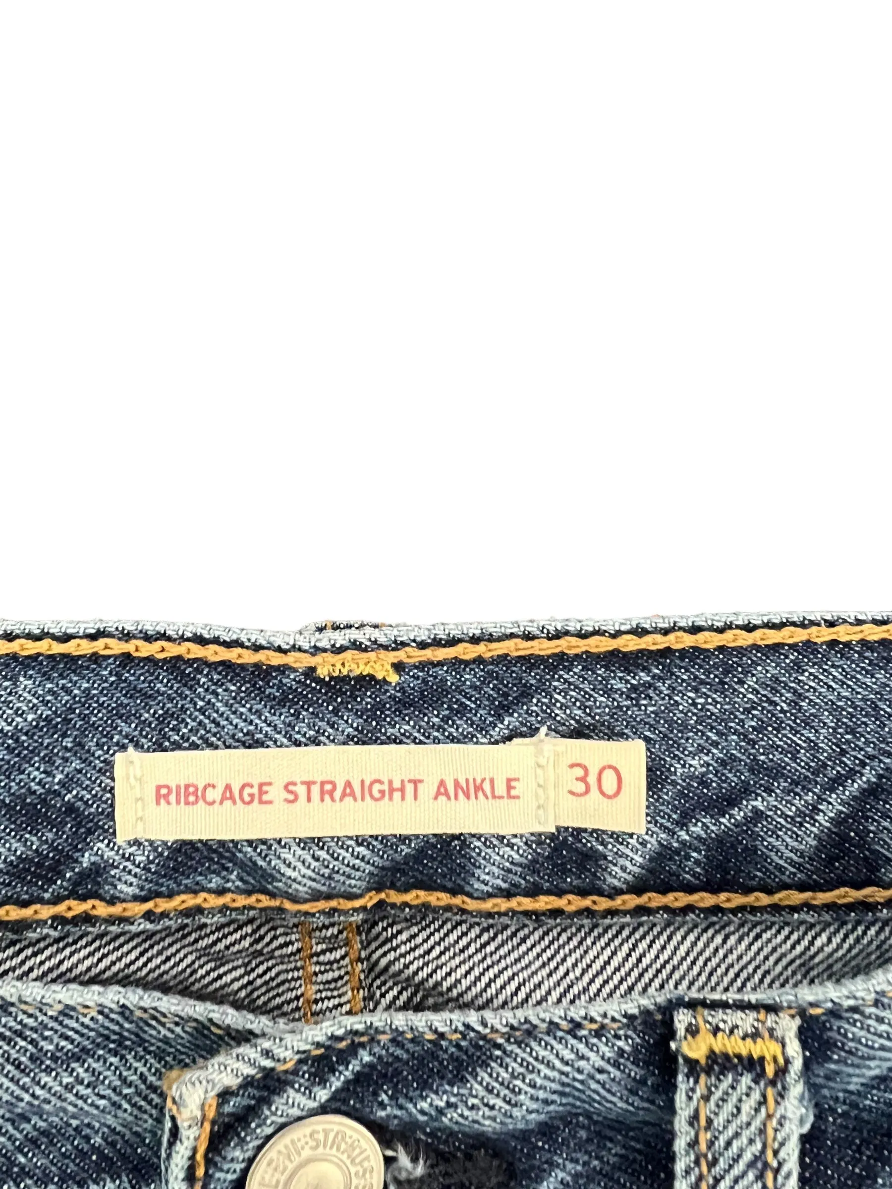 Jeans Straight By Levis In Blue Denim, Size: 10