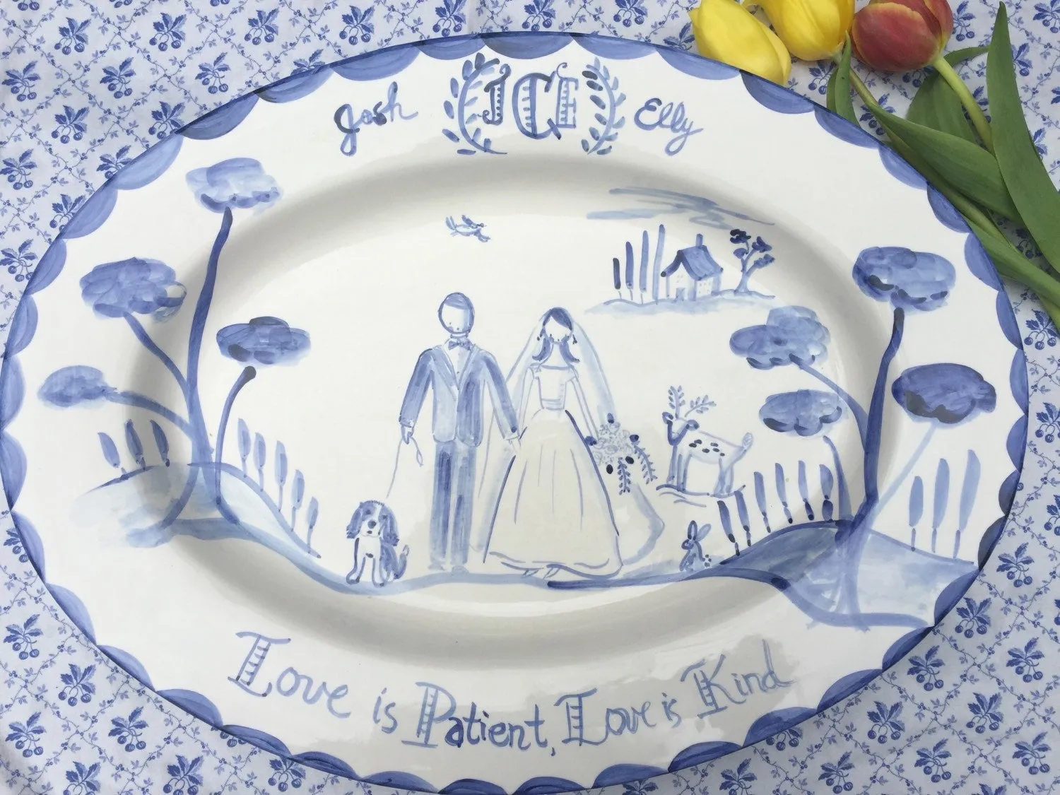 Large Custom Platter - Love is Patient, Love is Kind