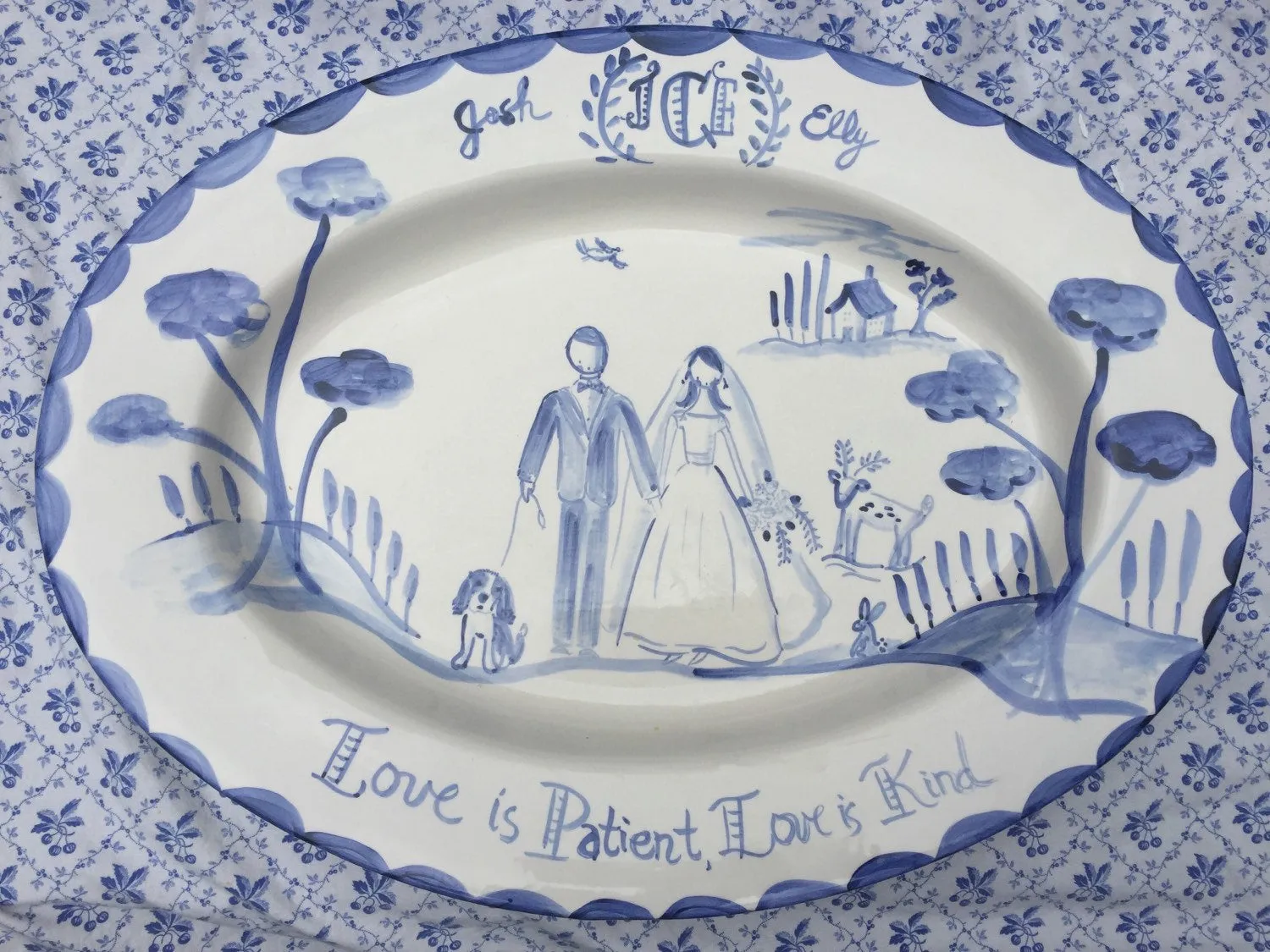 Large Custom Platter - Love is Patient, Love is Kind