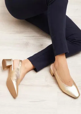 Loyola Gold Slingback Pumps