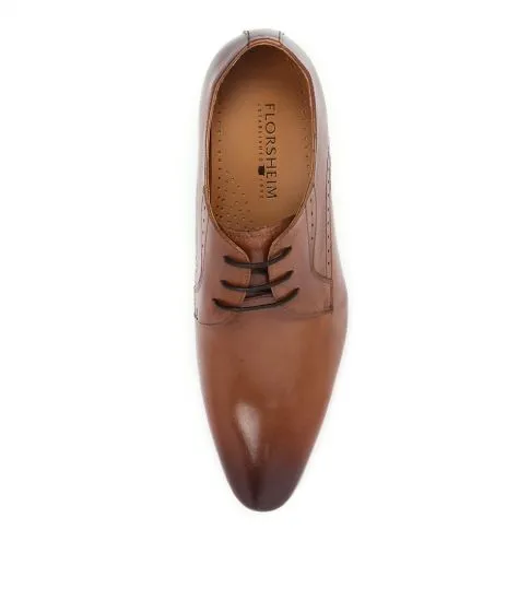 Lucca Plain Toe Derby - Tan