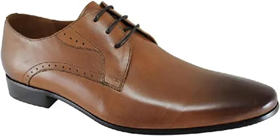 Lucca Plain Toe Derby - Tan