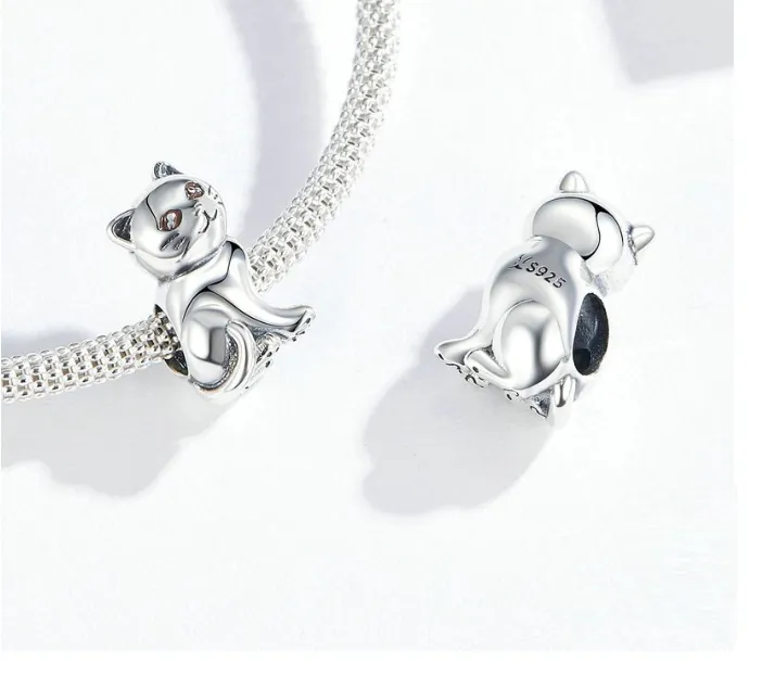 Lucky Cat Charm 925 Sterling Silver