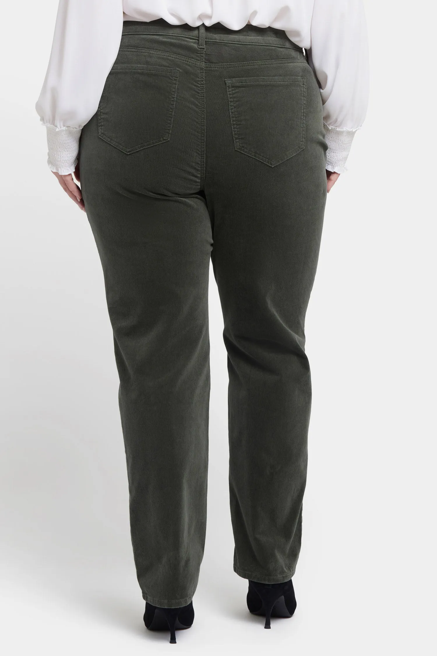 Marilyn Straight Pants In Plus Size - Vine Leaf