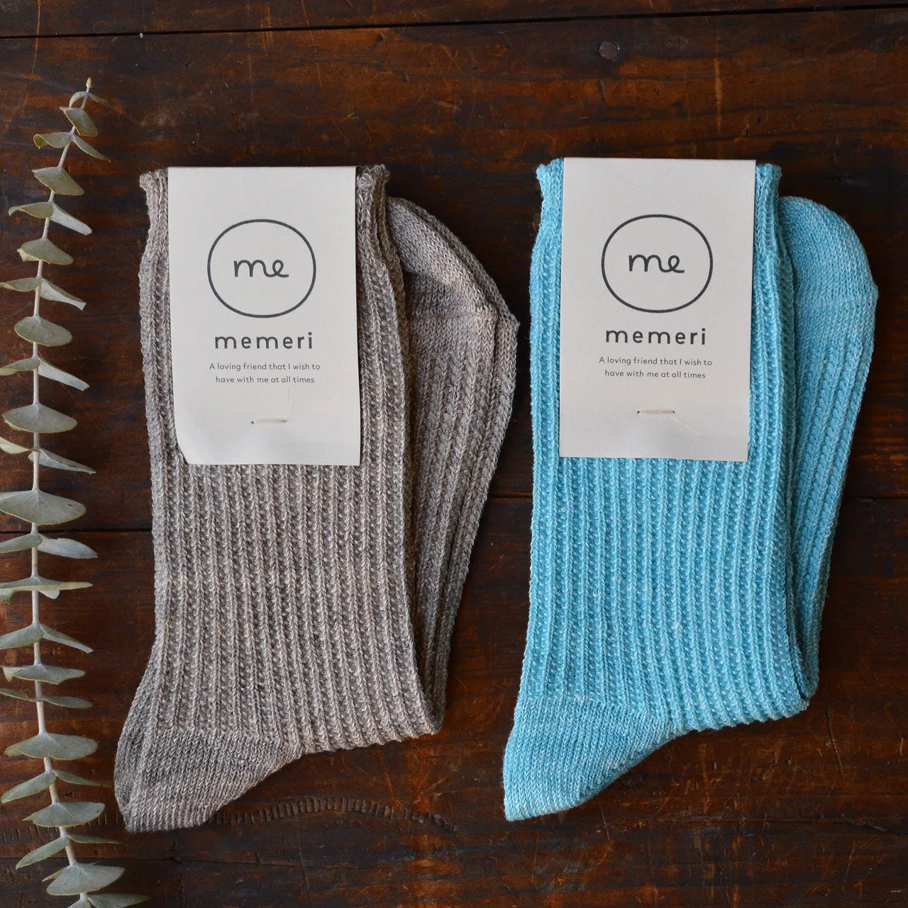 Memeri Ribbed Socks - Linen (Adults)