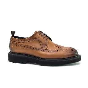 Men's brown brogue leather dress shoes